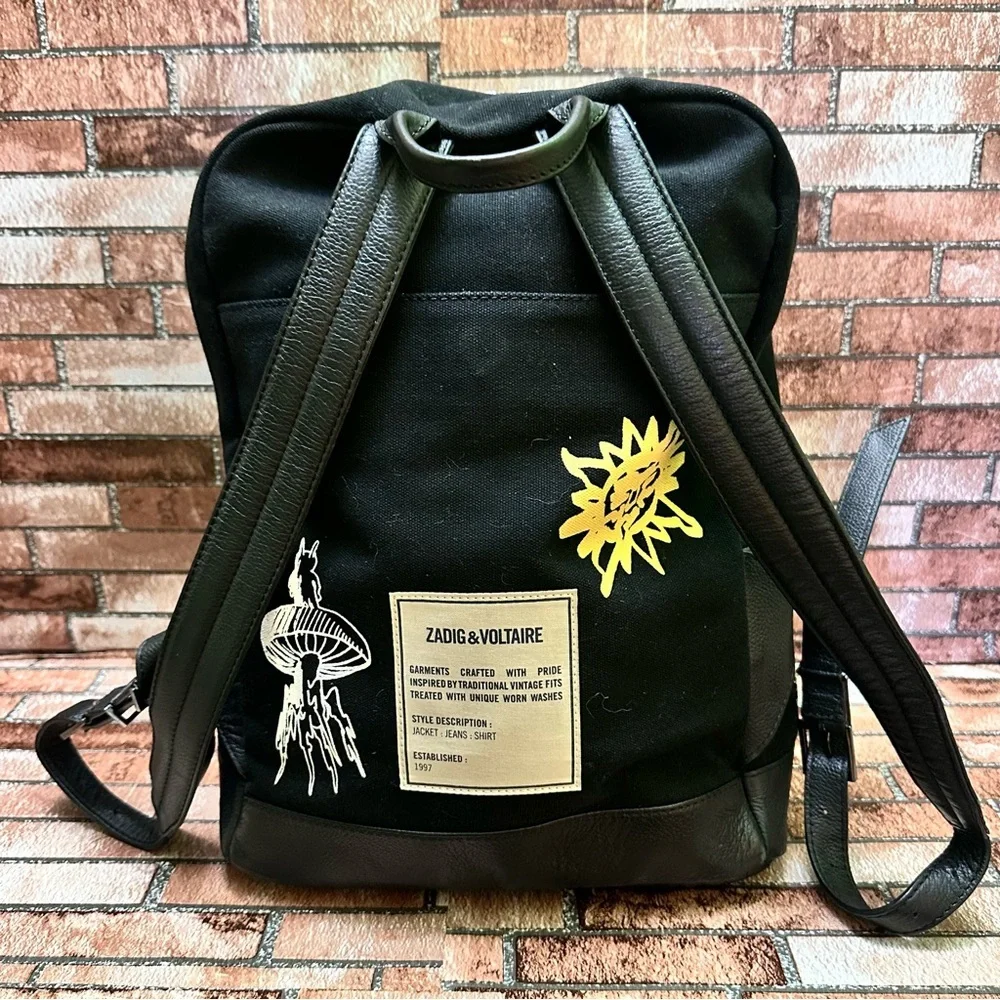 ZADIG & VOLTAIRE Black Graphic Men's Backpack RARE